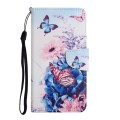 For Xiaomi Redmi 13C Colored Drawing Pattern Leather Phone Case(Purple Butterfly)