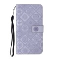 For Google Pixel 7 Ethnic Style Embossed Pattern Leather Phone Case(Purple)