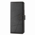 For Samsung Galaxy Z Fold4 PU Genuine Leather Texture Embossed Line Phone Case(Black)