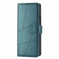 For Samsung Galaxy Z Fold4 PU Genuine Leather Texture Embossed Line Phone Case(Green)