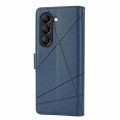 For Samsung Galaxy Z Fold5 PU Genuine Leather Texture Embossed Line Phone Case(Blue)