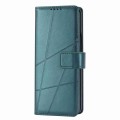 For Samsung Galaxy Z Fold5 PU Genuine Leather Texture Embossed Line Phone Case(Green)
