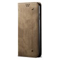 For OnePlus 12 Denim Texture Casual Style Horizontal Flip Leather Case(Khaki)