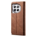 For OnePlus 12 Denim Texture Casual Style Horizontal Flip Leather Case(Brown)