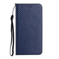 For Xiaomi Redmi Note 13 Pro Carbon Fiber Texture Flip Holder Leather Phone Case(Blue)