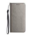 For Xiaomi Redmi Note 13 Pro Carbon Fiber Texture Flip Holder Leather Phone Case(Grey)