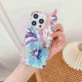For iPhone 12 Electroplated Symphony Phone Case(Watercolor Flower)