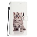 For TCL 40 SE Colored Drawing Leather Phone Case(Little Tabby Cat)