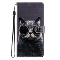 For TCL 403 Colored Drawing Leather Phone Case(Sunglasses Cat)