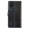 For TCL 40 SE Glitter Powder Flip Leather Phone Case(Black)