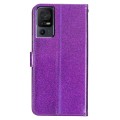 For TCL 40 SE Glitter Powder Flip Leather Phone Case(Purple)