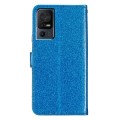 For TCL 40 SE Glitter Powder Flip Leather Phone Case(Blue)