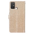 For ZTE Blade A52 Glitter Powder Flip Leather Phone Case(Gold)