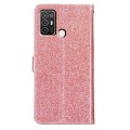 For ZTE Blade A52 Glitter Powder Flip Leather Phone Case(Rose Gold)