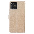 For ZTE Blade A73 4G Glitter Powder Flip Leather Phone Case(Gold)