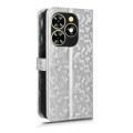 For Tecno Pop 8 Honeycomb Dot Texture Leather Phone Case(Silver)
