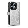 For Tecno Spark 20 Honeycomb Dot Texture Leather Phone Case(Silver)