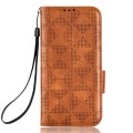 For OnePlus Open / OPPO Find N3 Symmetrical Triangle Pattern Leather Phone Case(Brown)