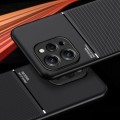 For Xiaomi Redmi 12 4G Classic Tilt Strip Grain Magnetic Shockproof PC + TPU Phone Case(Black)