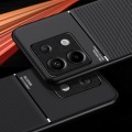 For Xiaomi Redmi Note 13 5G Classic Tilt Strip Grain Magnetic Shockproof PC + TPU Phone Case(Red)