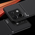 For Xiaomi Redmi Note 13 5G Classic Tilt Strip Grain Magnetic Shockproof PC + TPU Phone Case(Black)