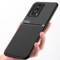 For Xiaomi 13 Lite Classic Tilt Strip Grain Magnetic Shockproof PC + TPU Phone Case(Black)