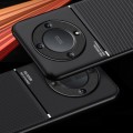 For Honor X9a Classic Tilt Strip Grain Magnetic Shockproof PC + TPU Phone Case(Black)