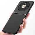 For Honor X50 Classic Tilt Strip Grain Magnetic Shockproof PC + TPU Phone Case(Black)