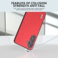For Samsung Galaxy S24+ 5G ABEEL Wood Texture PU Phone Case(Red)