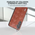 For Samsung Galaxy S24+ 5G ABEEL Weave Plaid PU Phone Case(Brown)