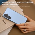 For Samsung Galaxy S24 5G ABEEL Genuine Leather Wave Black Edge Phone Case(Blue)