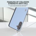 For Samsung Galaxy S24 5G ABEEL Genuine Leather Wave Black Edge Phone Case(Blue)