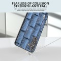 For Samsung Galaxy S24+ 5G ABEEL Genuine Leather Mahjong Texture Series Phone Case(Blue)