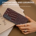 For Samsung Galaxy S24+ 5G ABEEL Genuine Leather Crocodile Pattern Phone Case with Holder(Coffee)