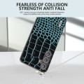 For Samsung Galaxy S24+ 5G ABEEL Genuine Leather Crocodile Pattern Phone Case with Holder(Blue)
