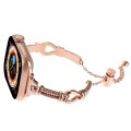 For Apple Watch 42mm Twist Metal Bracelet Chain Watch Band(Rose Gold)
