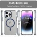 For iPhone 14 Pro MagSafe Frosted Translucent TPU + PC Full Coverage Phone Case(Dark Blue)
