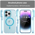 For iPhone 14 Pro MagSafe Frosted Translucent TPU + PC Full Coverage Phone Case(Blue)