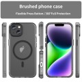 For iPhone 14 MagSafe Frosted Translucent TPU + PC Full Coverage Phone Case(Black)