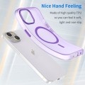 For iPhone 14 MagSafe Frosted Translucent TPU + PC Full Coverage Phone Case(Dark Purple)