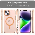 For iPhone 14 MagSafe Frosted Translucent TPU + PC Full Coverage Phone Case(Orange)