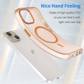 For iPhone 14 MagSafe Frosted Translucent TPU + PC Full Coverage Phone Case(Orange)