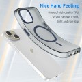 For iPhone 14 Plus MagSafe Frosted Translucent TPU + PC Full Coverage Phone Case(Dark Blue)