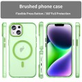 For iPhone 14 Plus MagSafe Frosted Translucent TPU + PC Full Coverage Phone Case(Green)