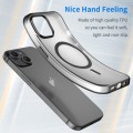 For iPhone 15 MagSafe Frosted Translucent TPU + PC Full Coverage Phone Case(Black)