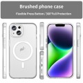 For iPhone 15 MagSafe Frosted Translucent TPU + PC Full Coverage Phone Case(White)