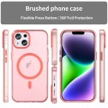 For iPhone 15 MagSafe Frosted Translucent TPU + PC Full Coverage Phone Case(Red)