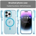 For iPhone 15 Pro MagSafe Frosted Translucent TPU + PC Full Coverage Phone Case(Blue)