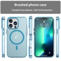 For iPhone 13 Pro MagSafe Frosted Translucent TPU + PC Full Coverage Phone Case(Blue)