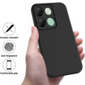 For itel A05s Pure Color Liquid Silicone Shockproof Phone Case(Black)